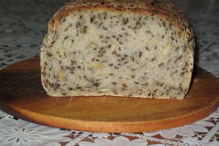 Хлеб с льняными семенами и семечками подсолнуха (на закваске)