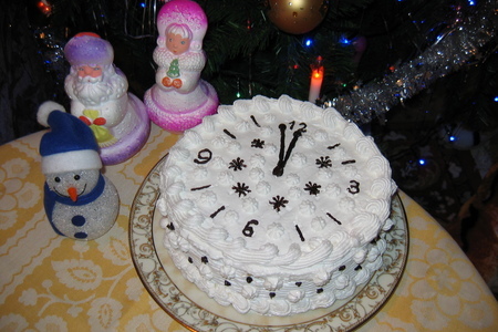 Торт новый год-часы 12 бьют!!!