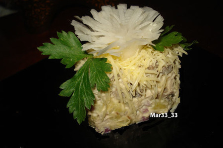 Фото к рецепту: Салат с грибами и мясом 