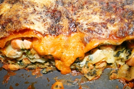 Лазанья с лососем и шпинатом (lachs-spinat-lasagne)
