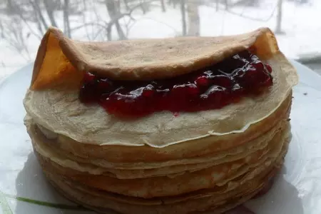 Заварные овсяные блины с "дикой брусникой"