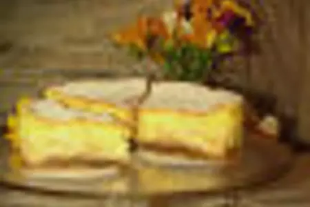 Чизкейк с яблоками и сметанным кремом