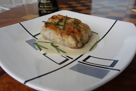 Фото к рецепту: Донная рыба под соусом с васаби