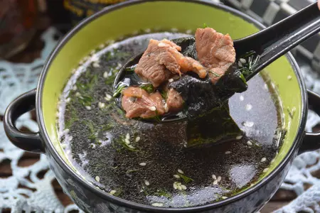 Холодный суп из морской капусты