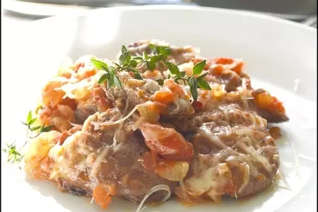 Куриная печень запеченная с томатами и ароматными травами тест-драйв