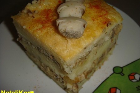 Фото к рецепту: Картофельная запеканка с лесными грибами