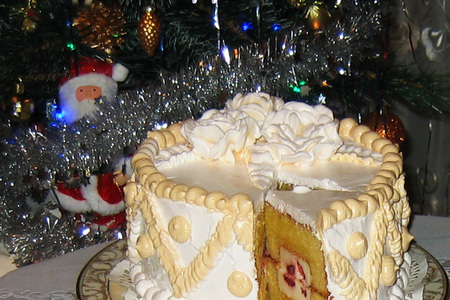 Торт рождество на сметанном бисквите