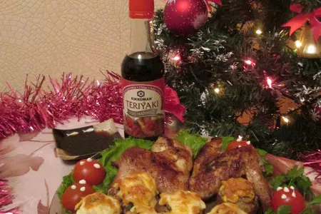 Киккокрылья с фаршированными грибами.