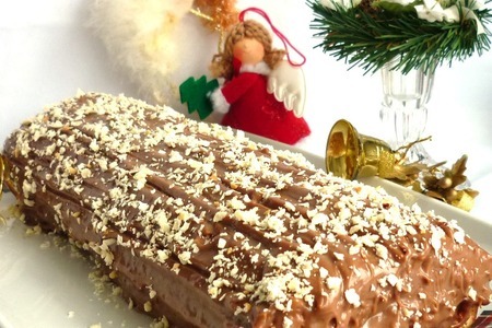 Торт "шоколадное рождественское полено"