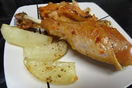 Индейка с аджикой и картофелем
