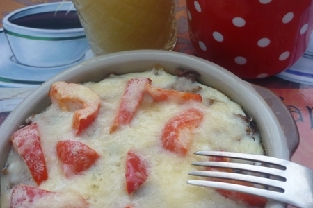 Фото к рецепту: Омлет с грибами и яблочно-морковная запеканка(доброе утро, мои родные)