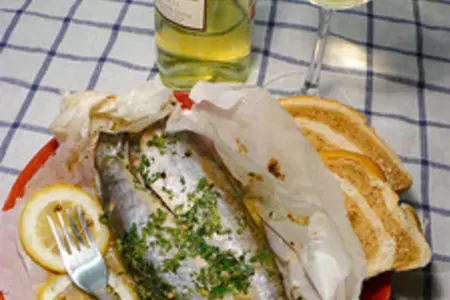 Голец en papillote