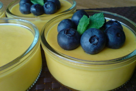 Десерт из манго с мятным сахаром  и голубикой/продолжение банкета!