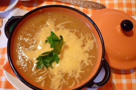 Суп-пюре из запечённых баклажанов