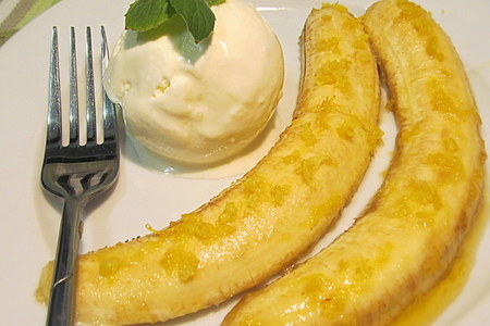 Рисовое мороженое с бананами "фламбе"!