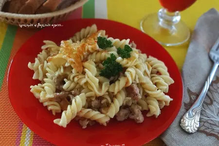 Паста-спиралька с мясным фаршем