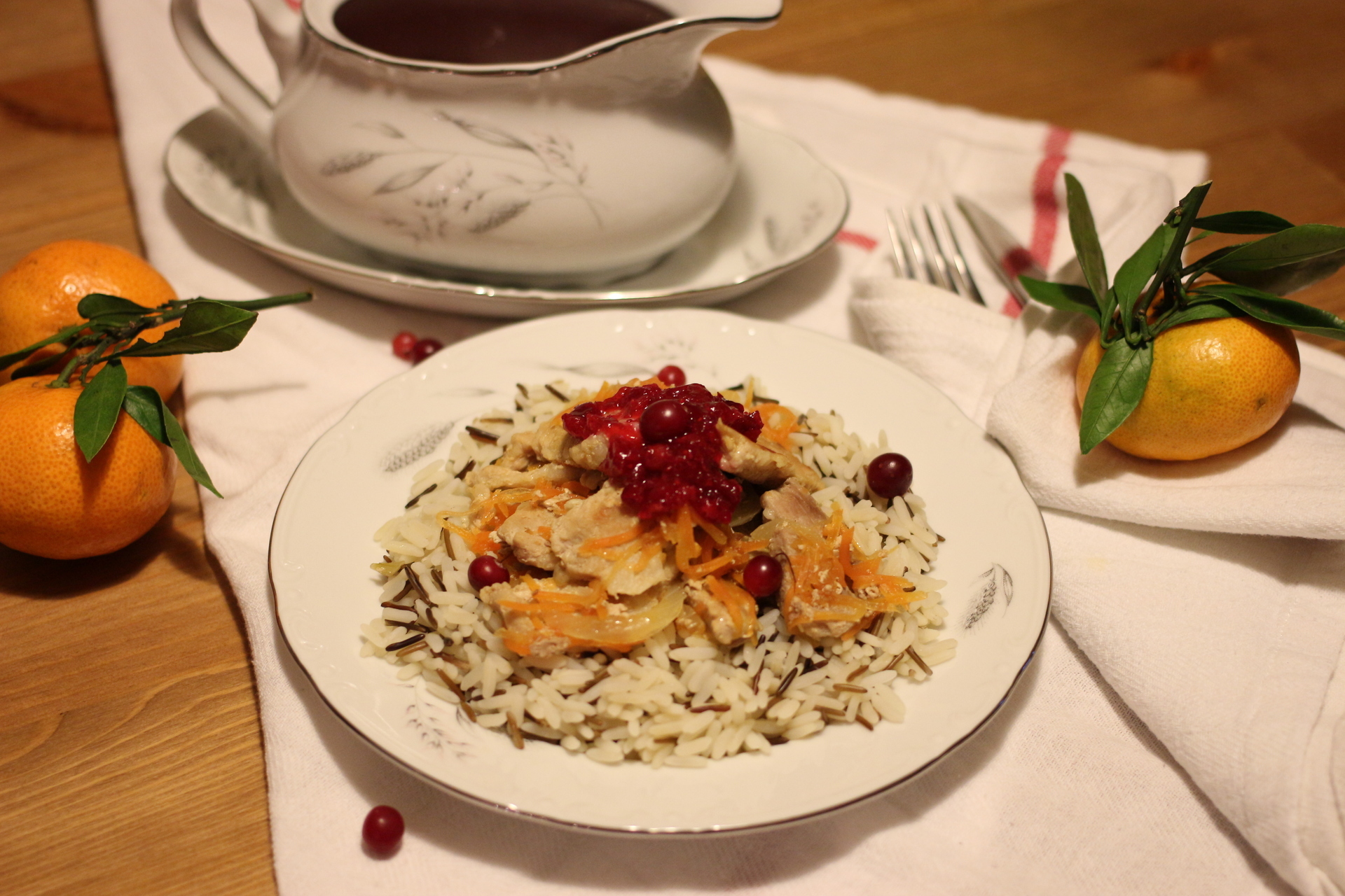 Рис акватика mix со свининой и соусом из клюквы за 30 минут ...