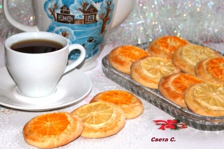 Миндальное печенье с мандаринами и лимоном