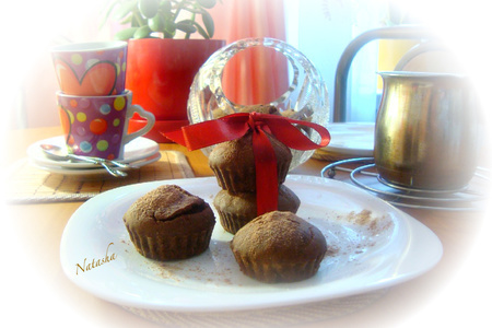 Шоколадные кексы-бомбочки для утреннего кофе.