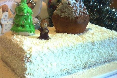 Фото к рецепту: Новогодний торт "эта зимняя,зимняя сказка"