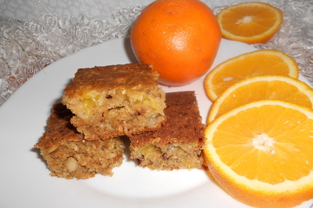 Постный апельсиновый пирог с отрубями