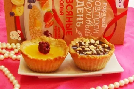 Корзиночки из овсяных хлопьев с апельсиновым желе