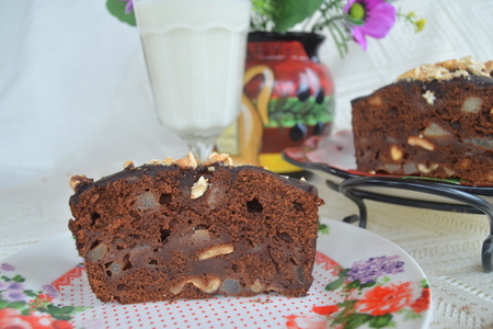 Австрийский шоколадный пирог с пьяными грушами