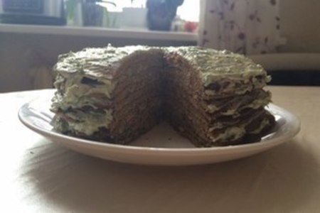 Фото к рецепту: Печеночный торт диетический с овощами.