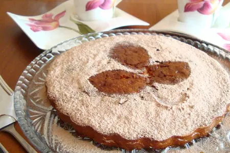 Кекс манный с какао и сиропом