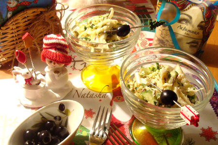 Салат с рисом акватика mix, курицей и овощами