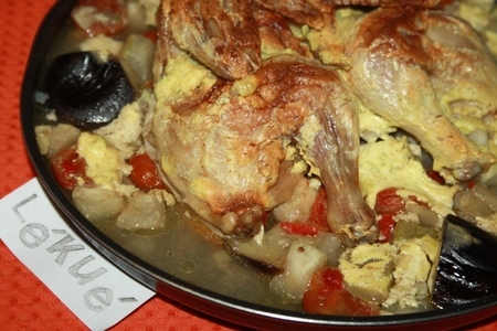 Йогуртовый цыпленок-карри с овощами в свч