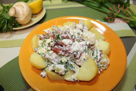 Фото к рецепту: Картофельный салат "ранчо". видео