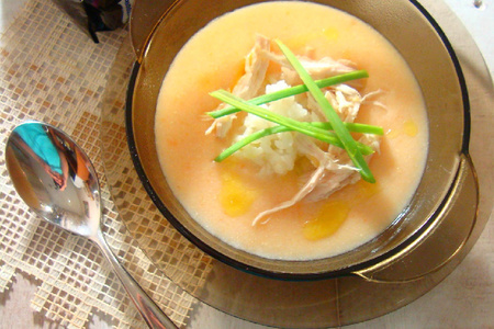 Суп-пюре из цветной капусты и риса