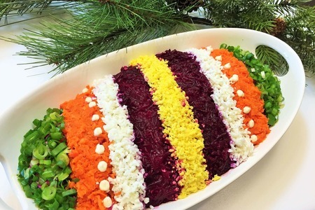 Селёдка под шубой. новогодний салат, как легко украсить салат. 