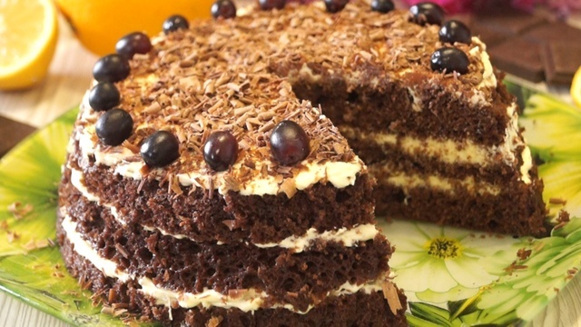 Фото к рецепту: Самый супербыстрый торт. готовится за 15 минут вместе с выпечкой!