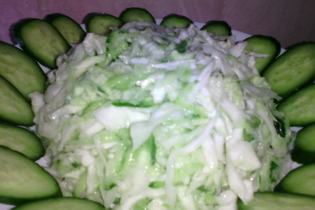 Фото к рецепту: Салат из капусты нежный,сочный и очень вкусный