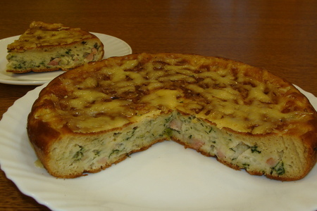 Фото к рецепту: Пирог с капустой на сковороде.