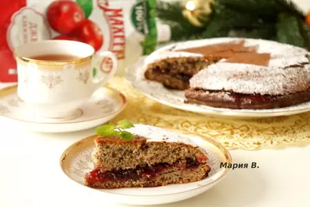 Гречнево-маковый пирог с джемом