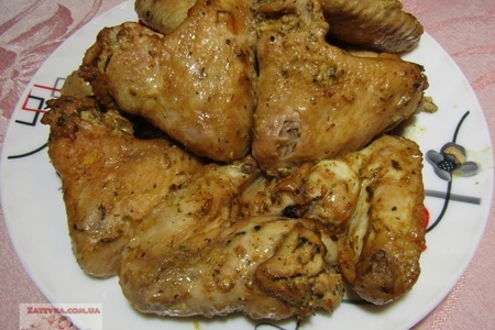 Куриные крылья в горчично-соевом маринаде