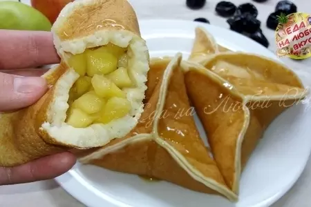 Нежные блины «катаеф» с яблоками