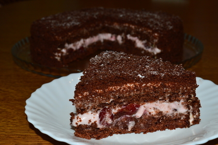 Постный шоколадно-вишневый торт