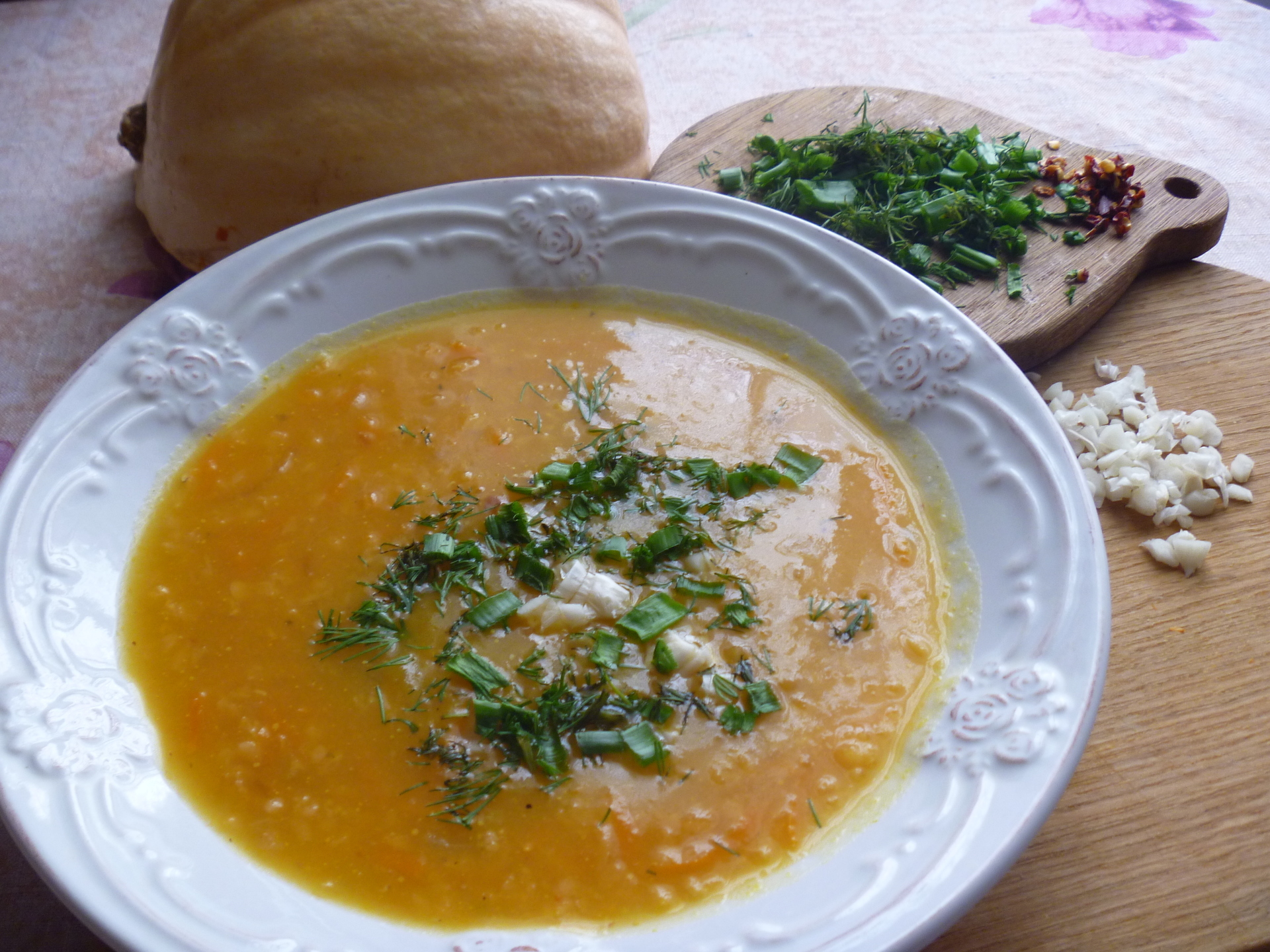 Суп-пюре из тыквы с чечевицей - пошаговый рецепт с фото