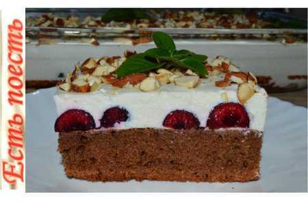 Шоколадно-ягодный пирог с творожным суфле