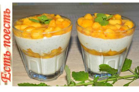 Мятно-персиковый десерт - освежающий и быстрый