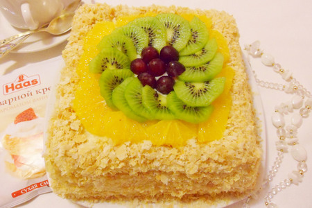 Торт "Наполеон" с фруктами