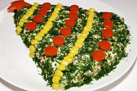 Фото к рецепту: Новогодний салат "ёлочка"