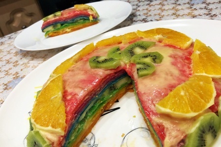 Блинный торт радуга