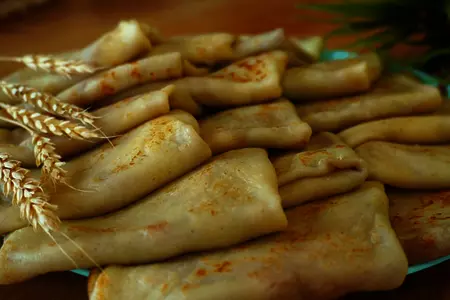 Блины с ветчиной и сыром