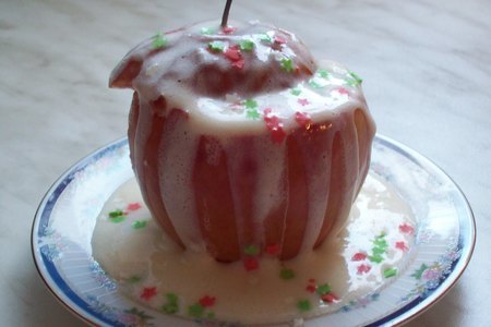 Печеные яблоки с ванильным кремом
