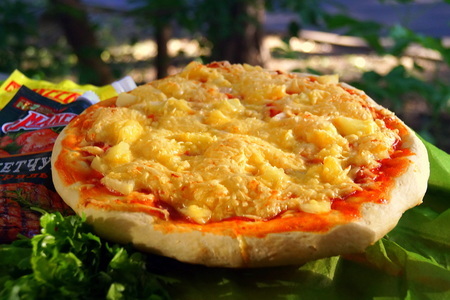 Гавайская пицца на домашнем дрожжевом тесте #махеевънаприроде